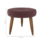 Puff Redondo Para Sala Davi Veludo Rosê