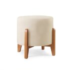 Puff Redondo Para Sala De Estar Veludo Nude