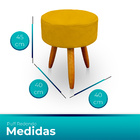 Puff Redondo Para Sala E Quarto Suede Amarelo - Jylcrom