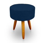 Puff Redondo Para Sala E Quarto Suede - Jylcrom - Azul
