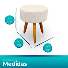 Puff Redondo Para Sala E Quarto Suede - Jylcrom - Bege