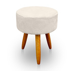 Puff Redondo Para Sala E Quarto Suede - Jylcrom - Bege