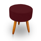 Puff Redondo Para Sala E Quarto Suede - Jylcrom - Bordo
