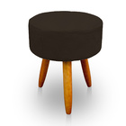 Puff Redondo Para Sala E Quarto Suede Marrom - Jylcrom