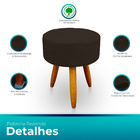 Puff Redondo Para Sala E Quarto Suede Marrom - Jylcrom