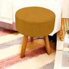 Puff Redondo Para Sala E Quarto Suede Mostarda - Jylcrom