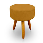 Puff Redondo Para Sala E Quarto Suede Mostarda - Jylcrom