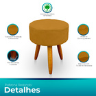 Puff Redondo Para Sala E Quarto Suede Mostarda - Jylcrom