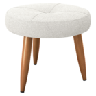 Puff Redondo Para Sala Miami Boucle Azul