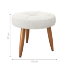 Puff Redondo Para Sala Miami Boucle Azul