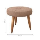 Puff Redondo Para Sala Miami Boucle Marrom