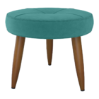 Puff Redondo Para Sala Miami Veludo Verde Menta