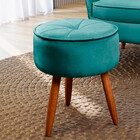 Puff Redondo Para Sala Pé Palito Ariel Petala Speciale Home