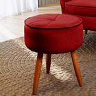 Puff Redondo Para Sala Pé Palito Ariel Petala Speciale Home