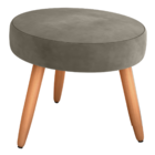 Puff Redondo Para Sala Sueli Veludo Cappuccino