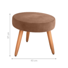 Puff Redondo Para Sala Sueli Veludo Ferrugem