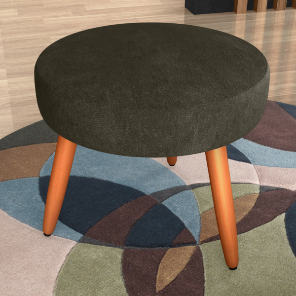 Puff Redondo Para Sala Suiça Veludo Turkey Marrom