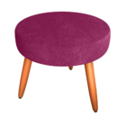 Puff Redondo Para Sala Suiça Veludo Turkey Marsala