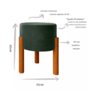 Puff Redondo Pés Madeira Verde