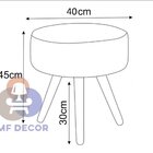 Puff Redondo Pés Palito   Cinza