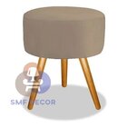 Puff Redondo Pés Palito Capuccino - Capuccino