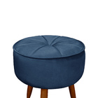 Puff Redondo Pés Palito Sala E Quarto Ariel  - Shop Das Cabec