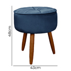 Puff Redondo Pés Palito Sala E Quarto Ariel  - Shop Das Cabec