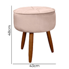 Puff Redondo Pés Palito Sala E Quarto Ariel  - Shop Das Cabec