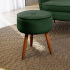 Puff Redondo Pés Palito Sala E Quarto Ariel  - Shop Das Cabec