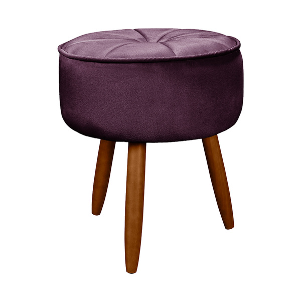 Puff Redondo Pés Palito Sala E Quarto Ariel  - Shop Das Cabec