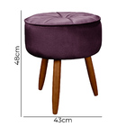 Puff Redondo Pés Palito Sala E Quarto Ariel  - Shop Das Cabec