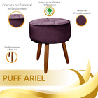 Puff Redondo Pés Palito Sala E Quarto Ariel  - Shop Das Cabec