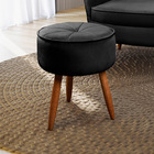 Puff Redondo Pés Palito Sala E Quarto Ariel  - Vs Decor - Pre