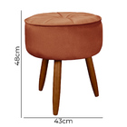Puff Redondo Pés Palito Sala E Quarto Ariel  - Vs Decor - Ter