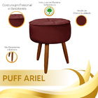 Puff Redondo Pés Palito Sala E Quarto Ariel  - Vs Decor - Vin