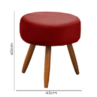 Puff Redondo Pés Palito Sala E Quarto Sirius Veludo - Shop Da