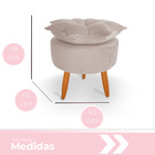 Puff Redondo Pétala Para Sala E Quarto Palito Mel Veludo Esco