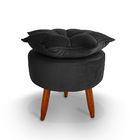 Puff Redondo Pétala Para Sala E Quarto Palito Mel Veludo Esco