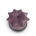 Puff Redondo Pétala Para Sala E Quarto Palito Mel Veludo Rosê