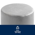 Puff Redondo Sala De Estar Duo Cinza