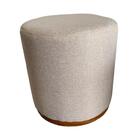Puff Redondo Saturno Linho Bege