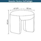 Puff Refúgio Rivatti 47 Cm (altura) Estofado Em Bouclê Azul N