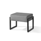 Puff Retangular Base Ferro Cinza/preto