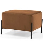 Puff Retangular Decorativo Status 60x45 D02 Pés De Aço Veludo
