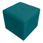 Puff Retangular Elo Para Sala E Quarto Suede - Jylcrom - Azul