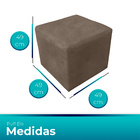 Puff Retangular Elo Para Sala E Quarto Suede - Jylcrom - Capu