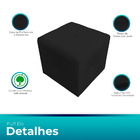 Puff Retangular Elo Para Sala E Quarto Suede Preto - Jylcrom