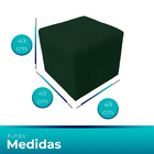 Puff Retangular Elo Para Sala E Quarto Suede Verde - Jylcrom