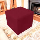 Puff Retangular Elo Para Sala E Quarto Suede Vermelho - Jylcr