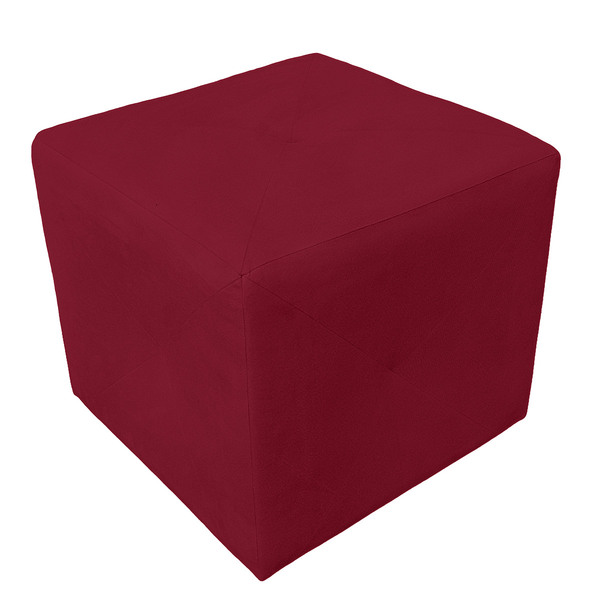 Puff Retangular Elo Para Sala E Quarto Suede Vermelho - Jylcr